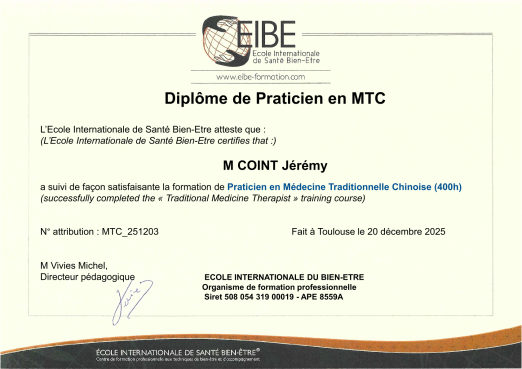 diplome praticien de la médecine traditionnelle chinoise