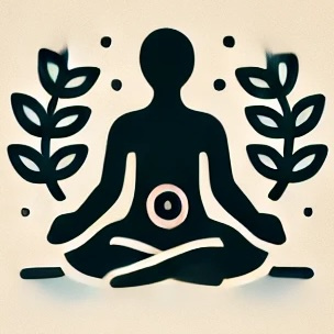 Silhouette méditative entourée de feuilles, représentant le bien-être, la relaxation et l'équilibre, idéal pour accompagner la réflexologie et la récupération sportive en Savoie.